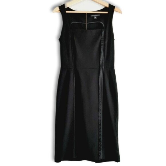 BANANA REPUBLIC | Bi-Stretch Square Neckline Sheath Dress Knee Length LBD Sz 4 - Picture 2 of 14